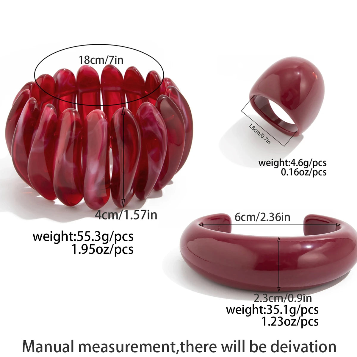 Orlina Resin Bangle & Ring Set