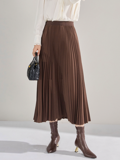 High-Waisted Pleated Midi Skirt – Elegant & Everyday Comfort