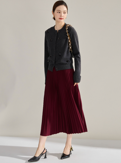 High-Waisted Pleated Midi Skirt – Elegant & Everyday Comfort