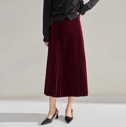High-Waisted Pleated Midi Skirt – Elegant & Everyday Comfort