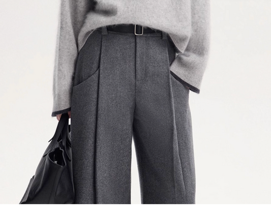 High-Waisted Wide-Leg Classic Trousers