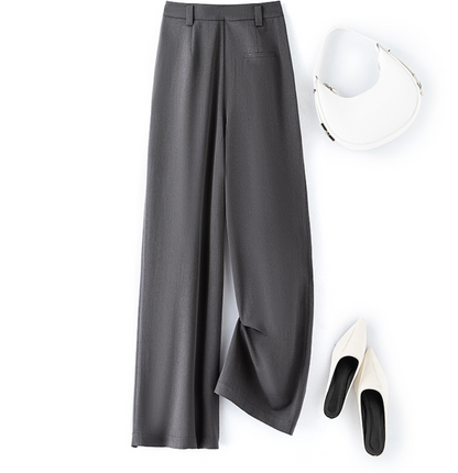 High-Waisted Wide-Leg Classic Trousers