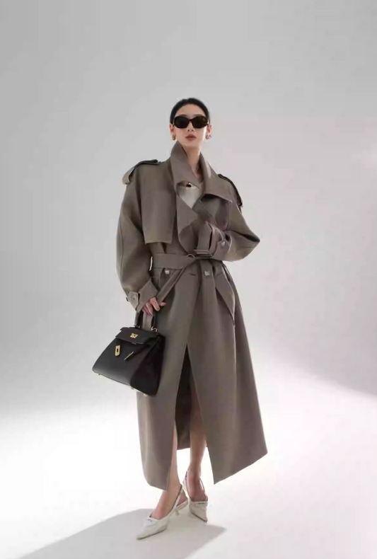 Studded Belted Trench Coat