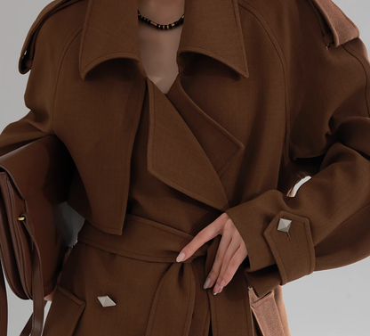 Studded Belted Trench Coat
