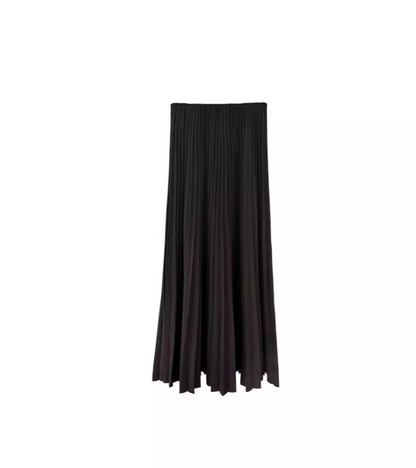 Pleated Knit Midi Skirt – Cashmere Blend Comfort & Elegance