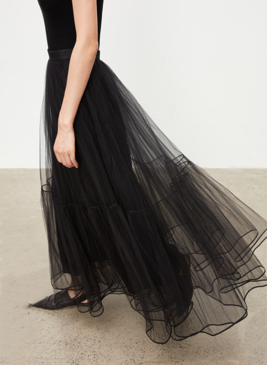 Tulle Breeze High-Waisted A-Line Skirt