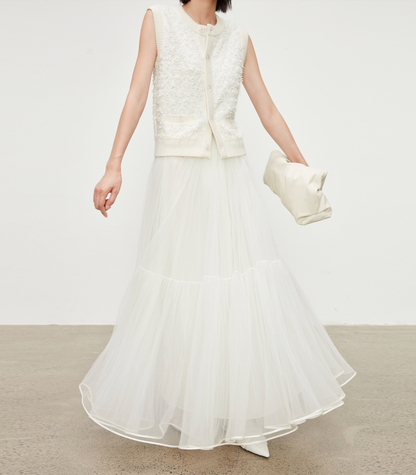 Tulle Breeze High-Waisted A-Line Skirt