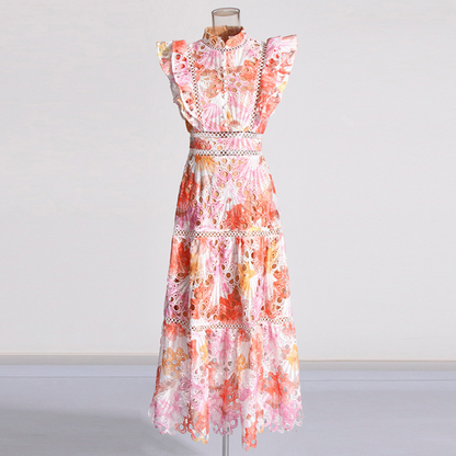 Premium Lace Detail Empire Waist Maxi Dress