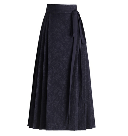 High-Waisted Jacquard Belted Skirt – Elegant A-Line