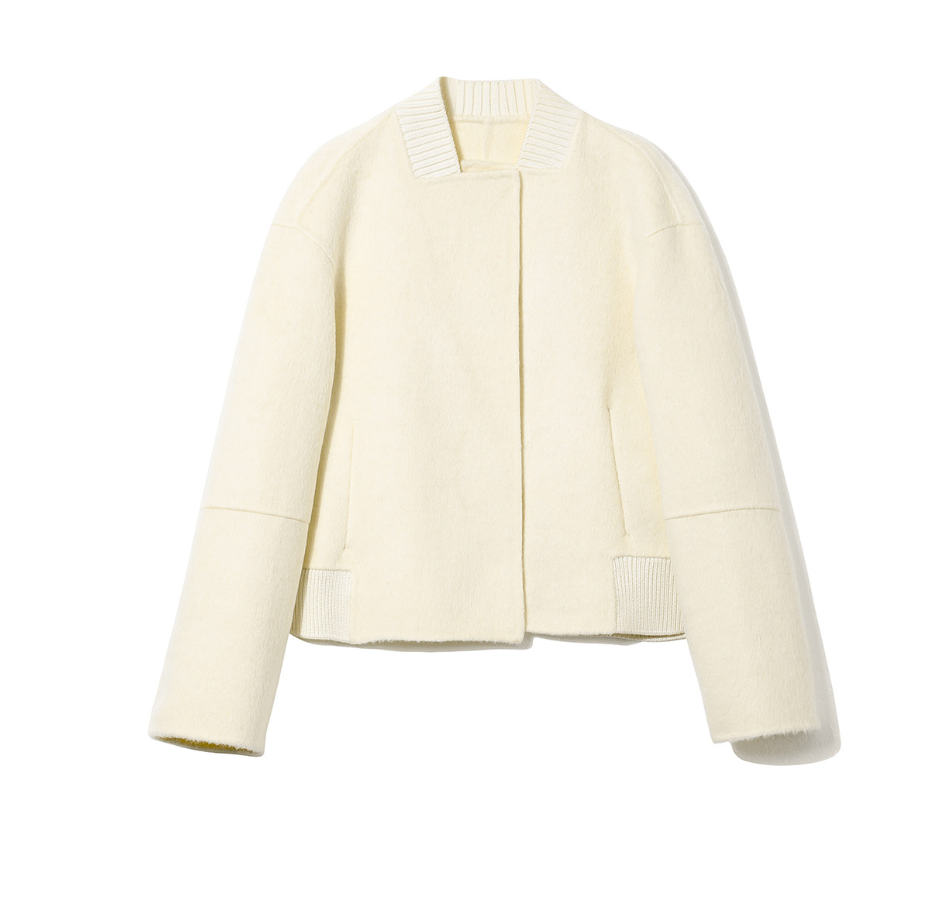 Alpaca Wool Knit-Collar Coat