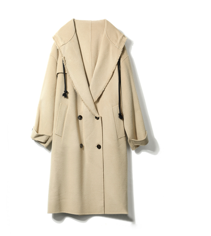 Wool Long Hooded Oversized Coat