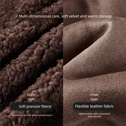 Granular Velvet Oversized Winter Coat – Coffee Brown