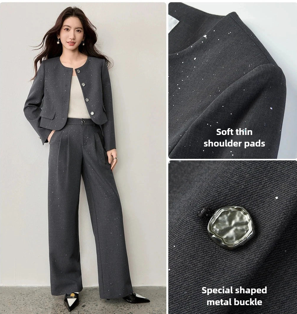 Modern Metal Button Office Set