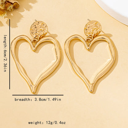 Amora Sculpted Heart Statement Earrings