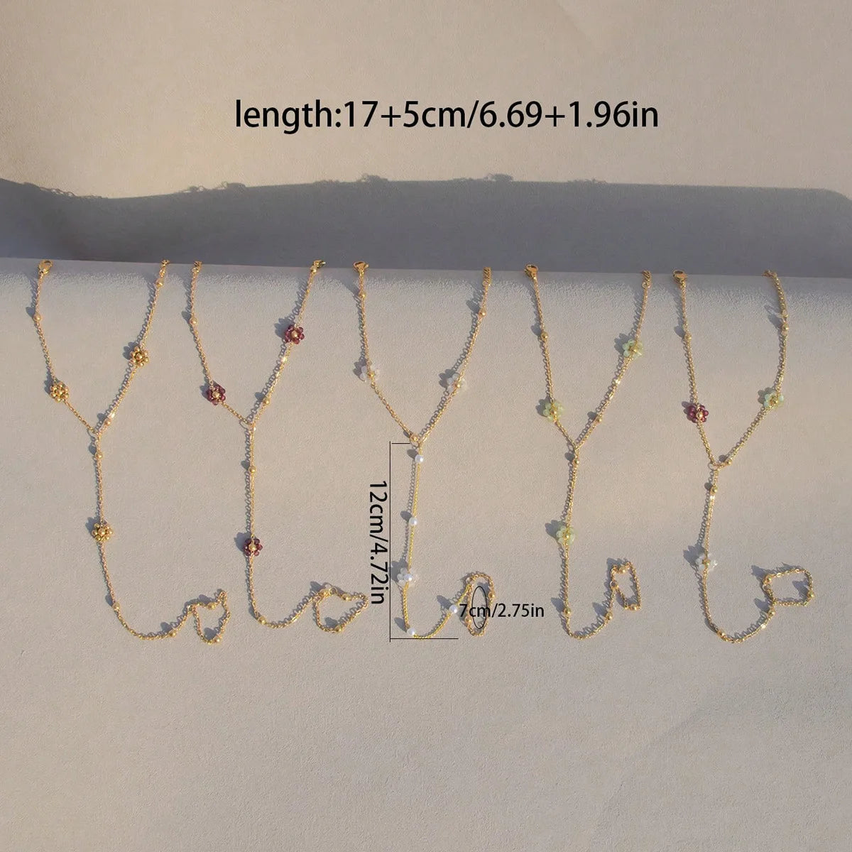 Liora Color Bloom Hand Chain Bracelet