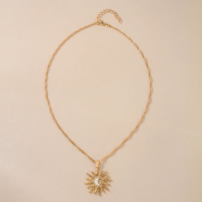 Solstice Celestial Sun & Moon Pendant Necklace