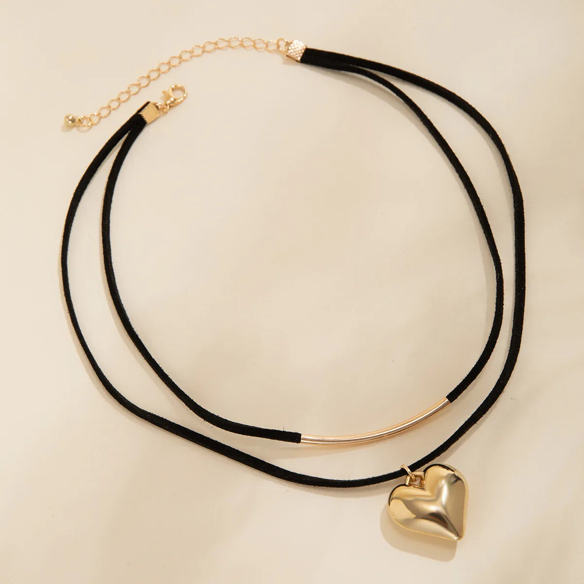 Velina Double Layer Heart Choker Necklace