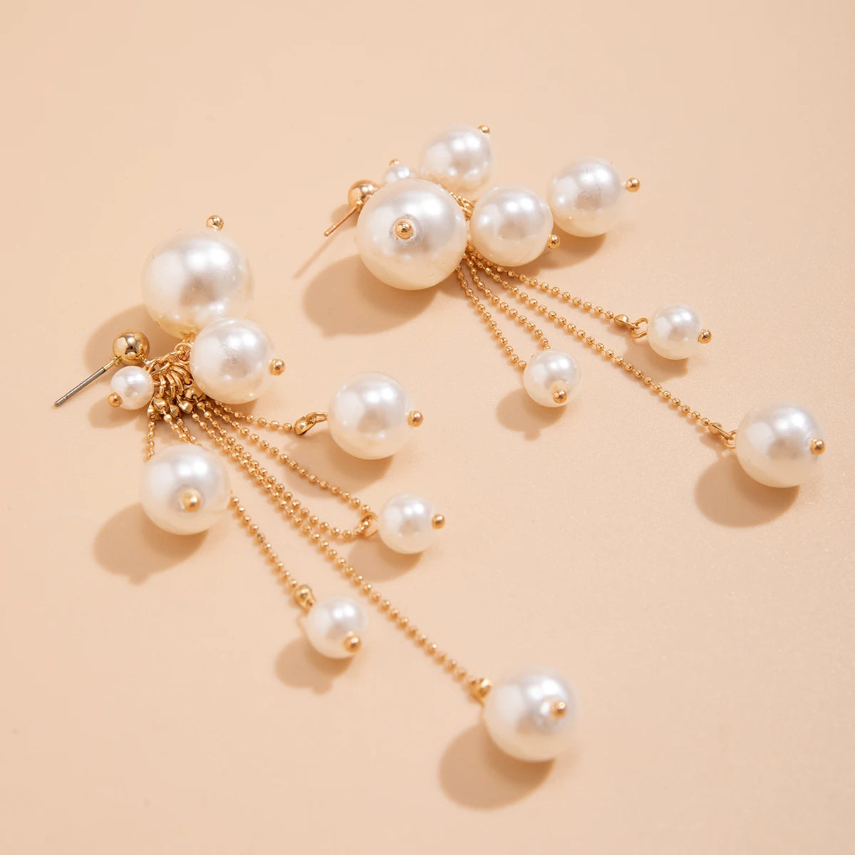 Celestia Pearl Tassel Drop Earrings