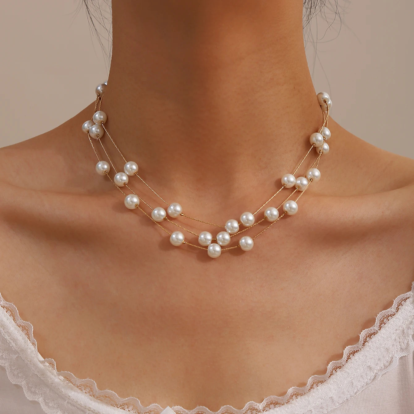 Aurielle Pearl Jewelry Set (Necklace, Bracelet & Earrings)