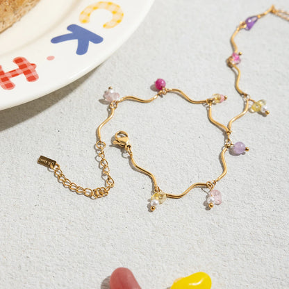 Zora Gold Crystal Hand Chain Bracelet