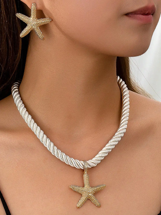 Nerissa Starfish Jewelry Set (Necklace & Earrings)