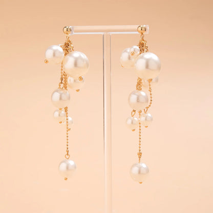 Celestia Pearl Tassel Drop Earrings