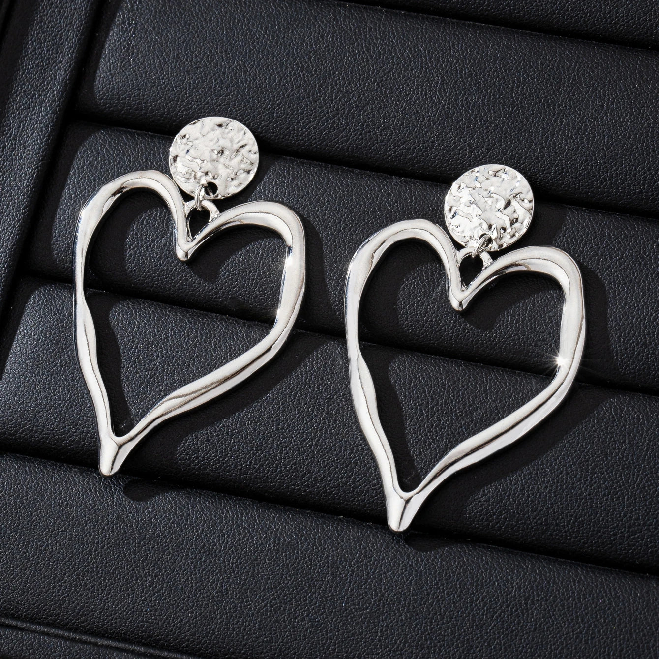Amora Sculpted Heart Statement Earrings