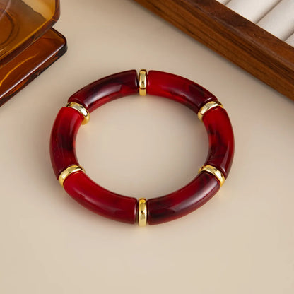 Ravelle Red Resin Bangle Collection (6 Styles)
