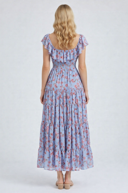 Flora Ruffle Sleeve French Dress
