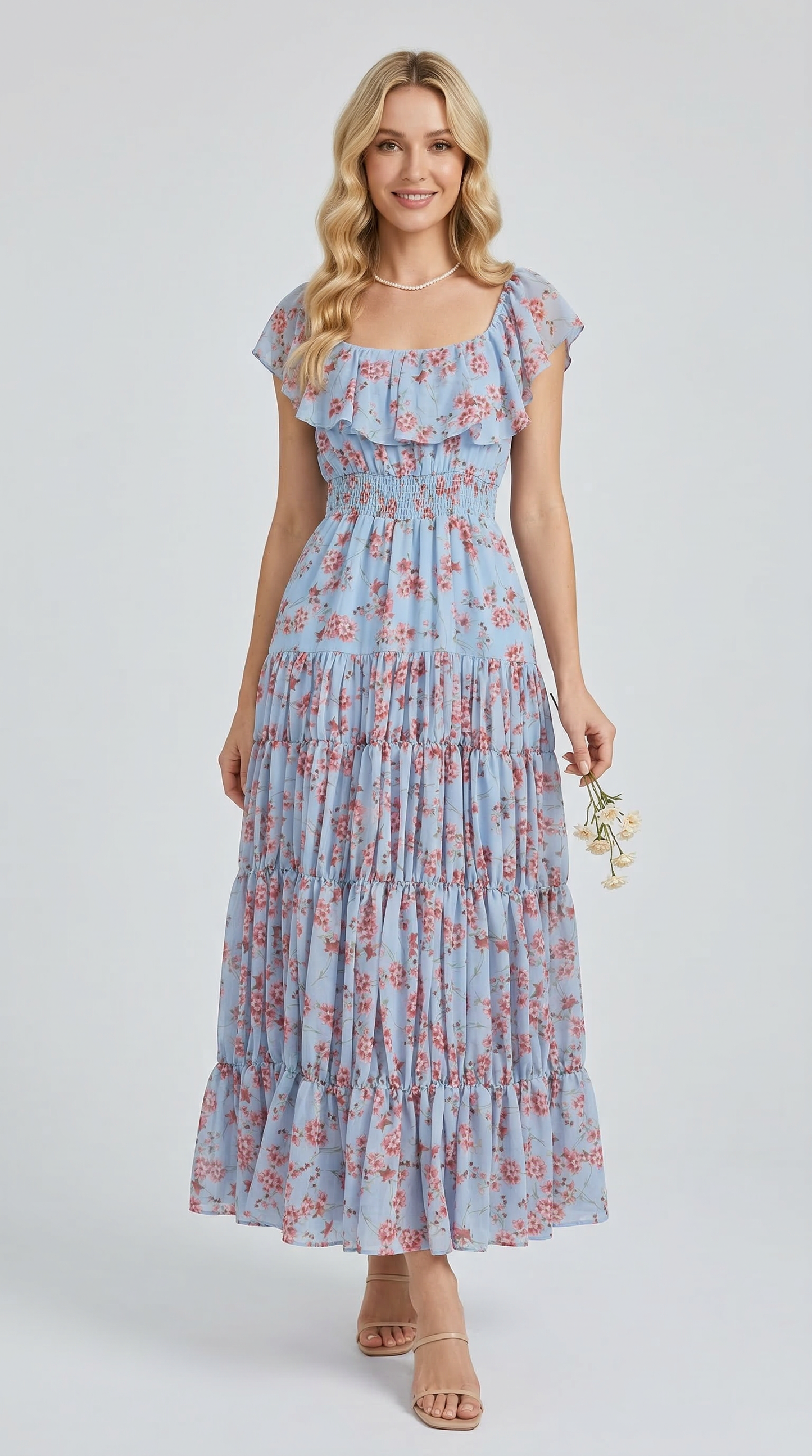 Flora Ruffle Sleeve French Dress