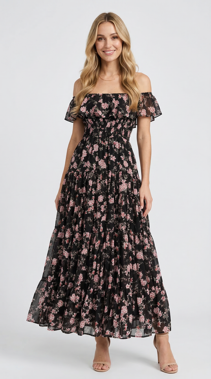 Flora Ruffle Sleeve French Dress