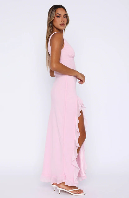 Ruffled Tulle Maxi Dress