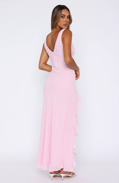 Ruffled Tulle Maxi Dress