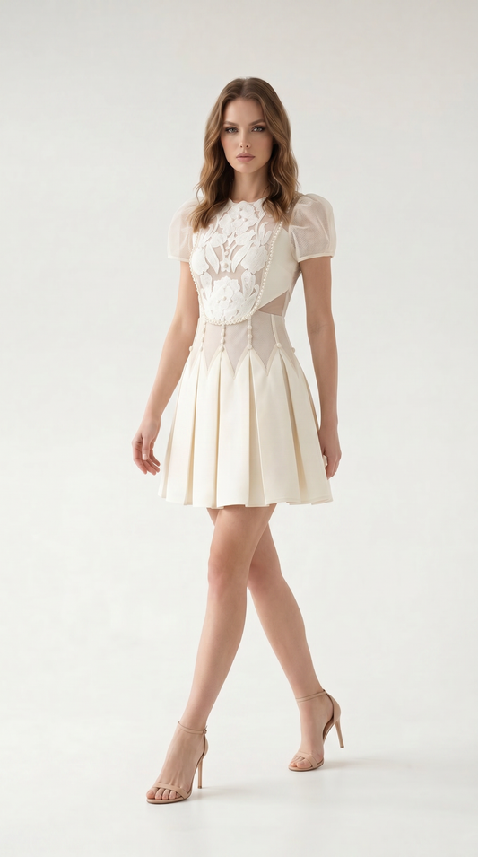 Elowen Embroidered A-Line Dress