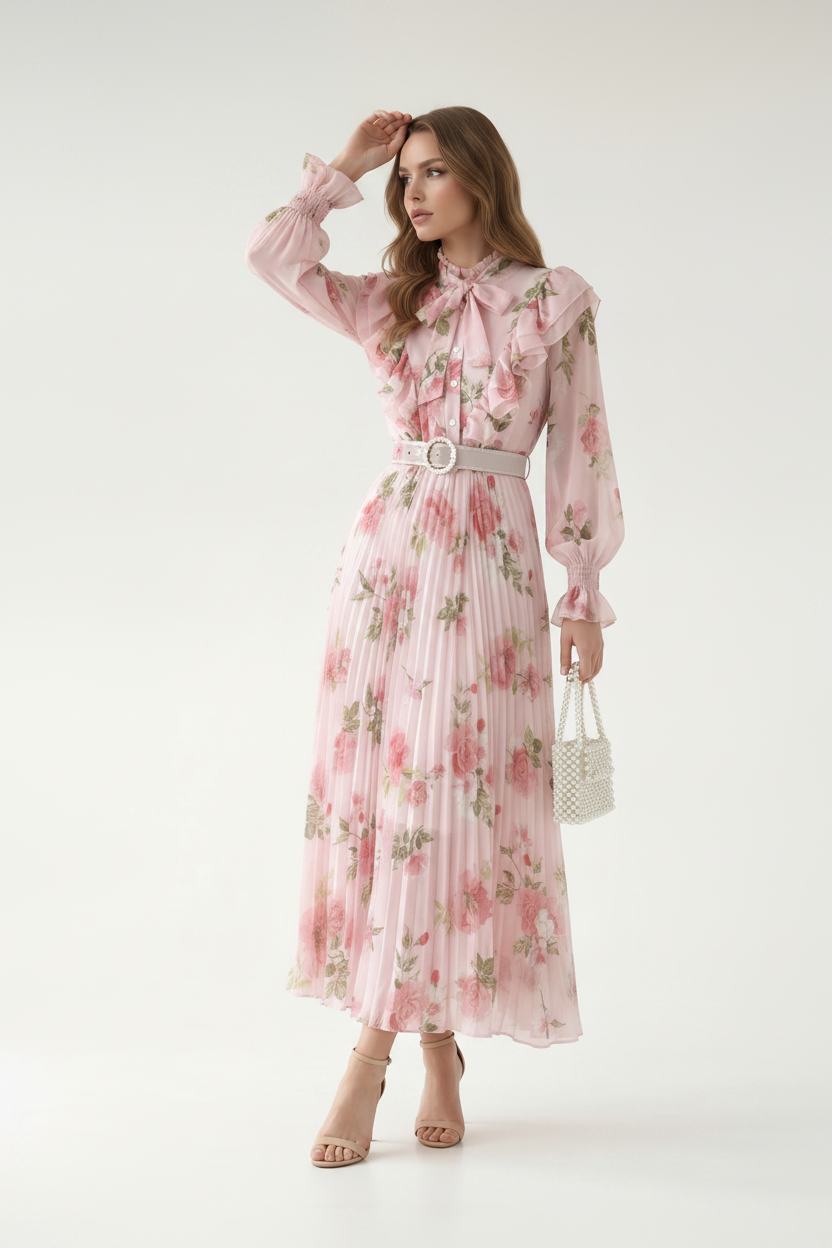 Aurélia Pleated Maxi Dress