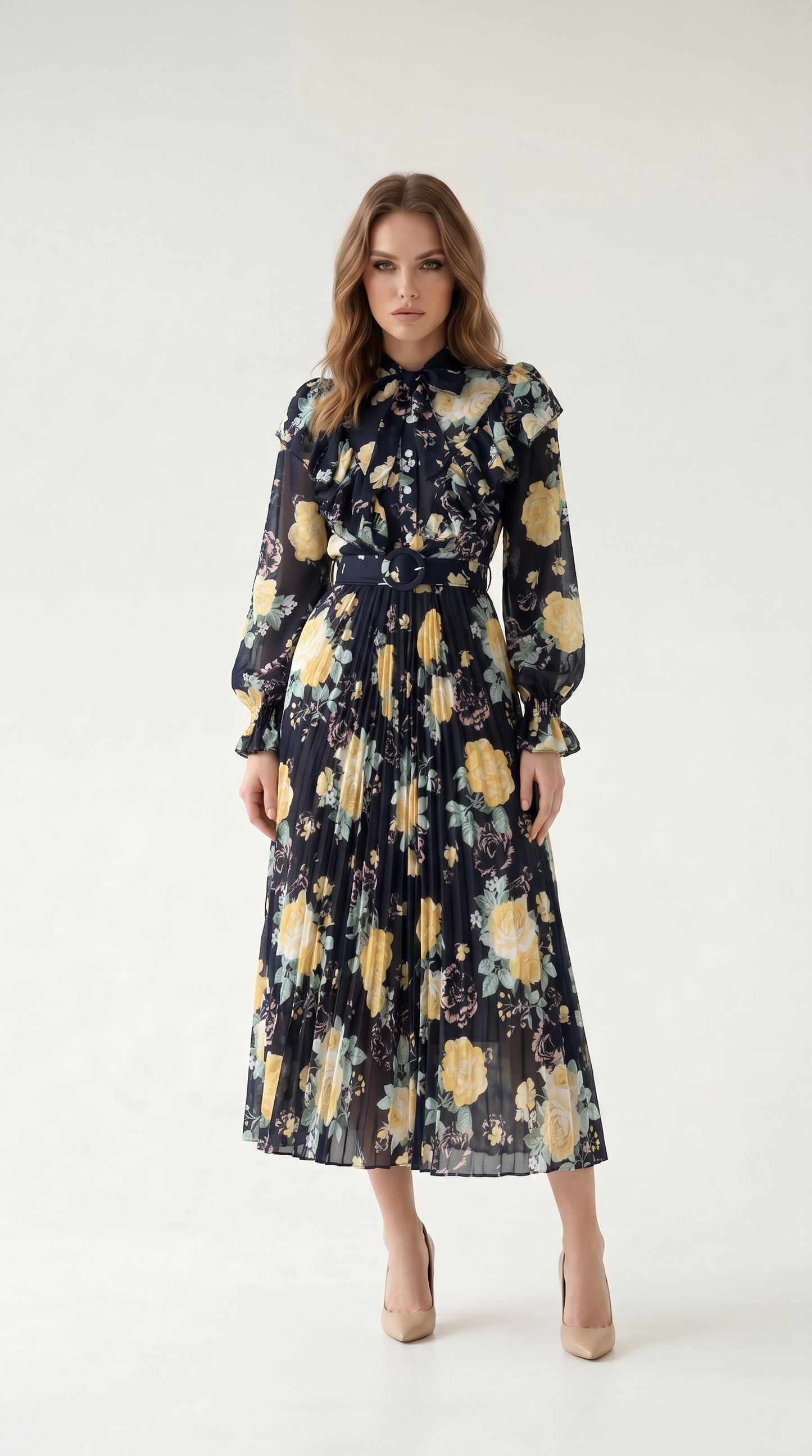 Aurélia Pleated Maxi Dress