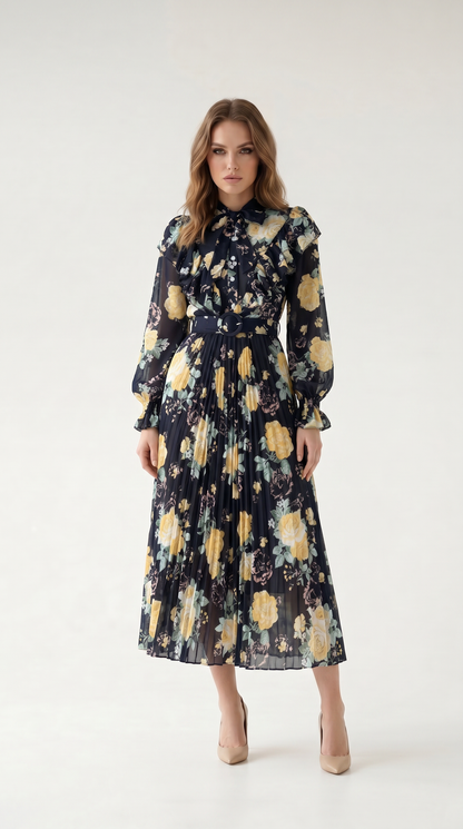 Aurélia Pleated Maxi Dress