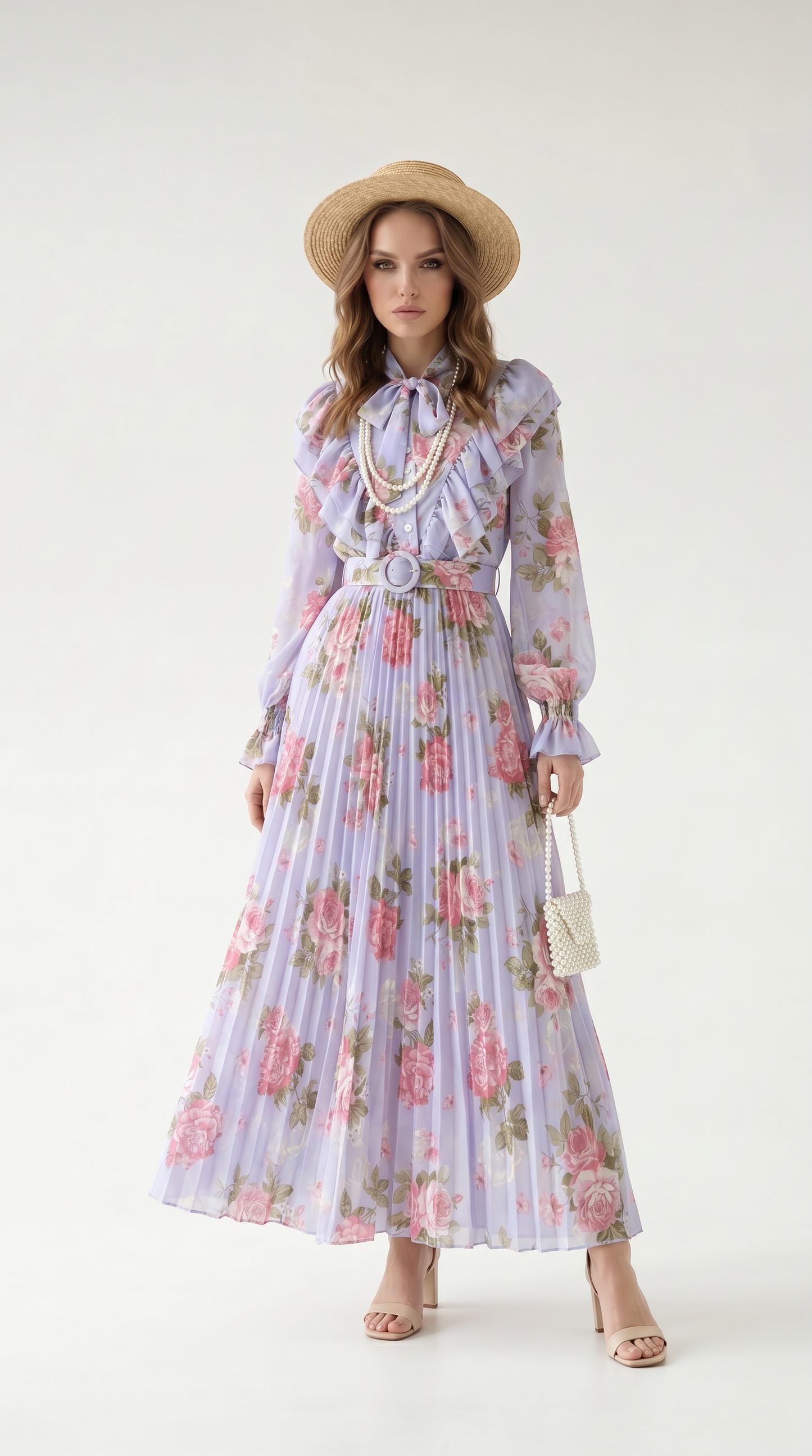Aurélia Pleated Maxi Dress