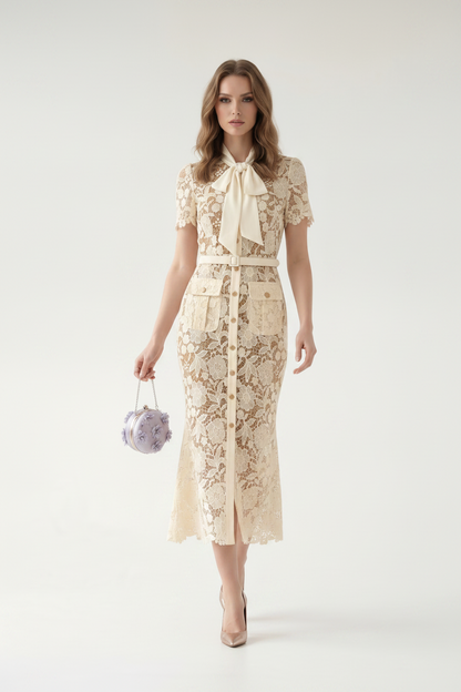 Élodie Luxe Lace Midi Dress