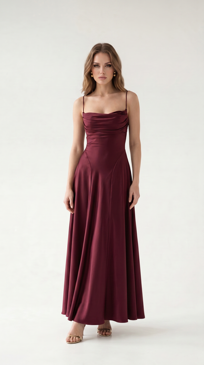 Elowen Lace-Up Open Back Maxi Dress