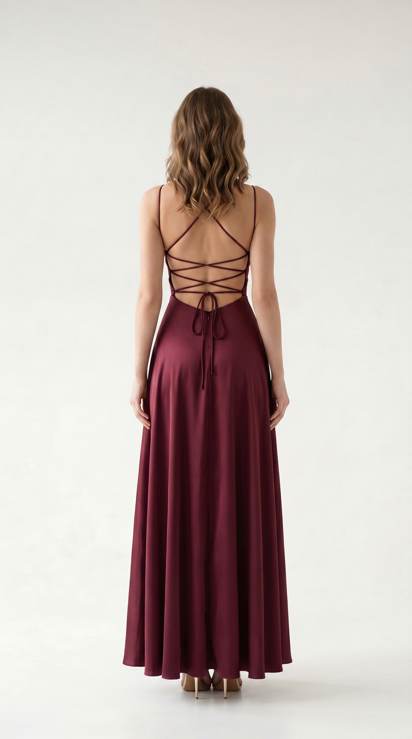 Elowen Lace-Up Open Back Maxi Dress
