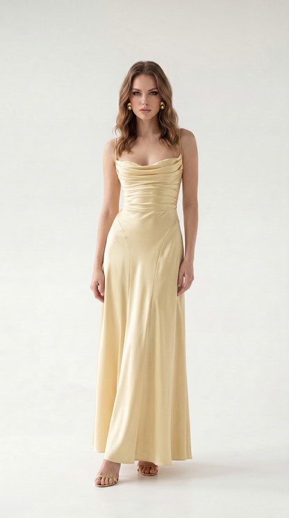 Elowen Lace-Up Open Back Maxi Dress