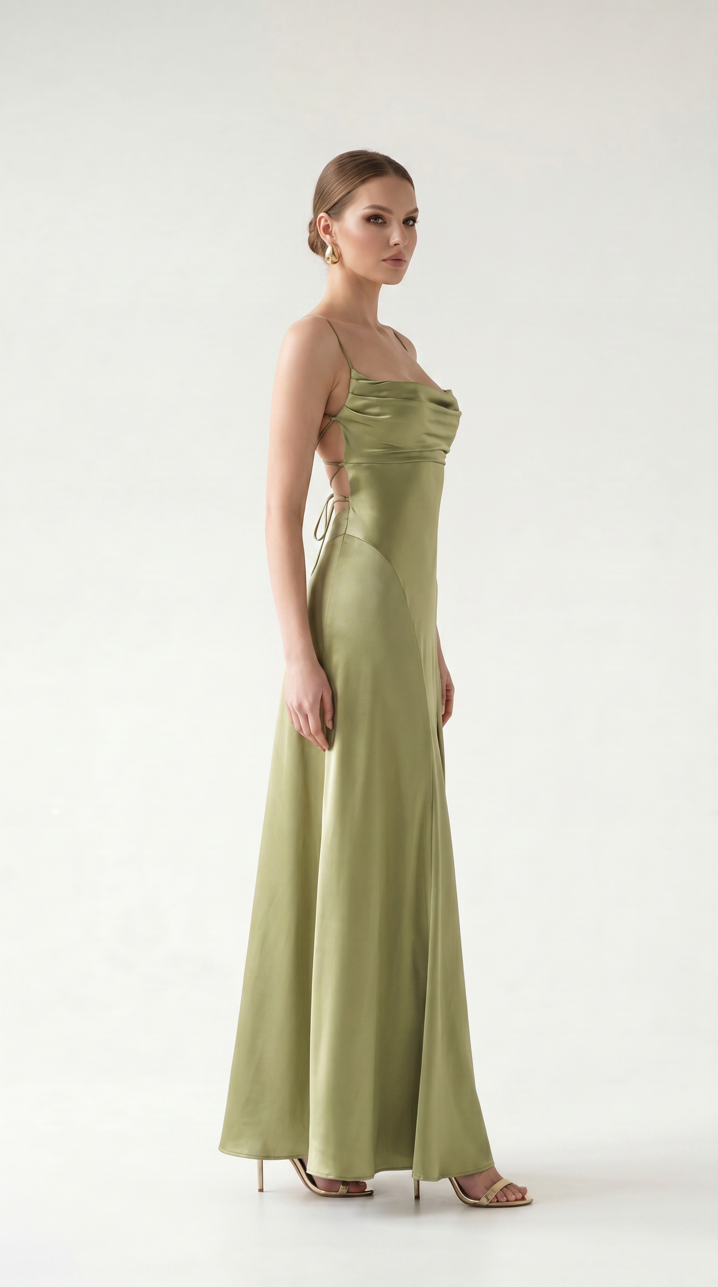 Elowen Lace-Up Open Back Maxi Dress