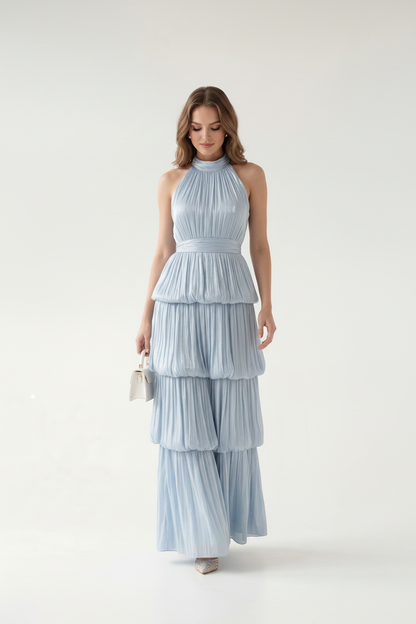 Celestine Halter Tiered Maxi Dress