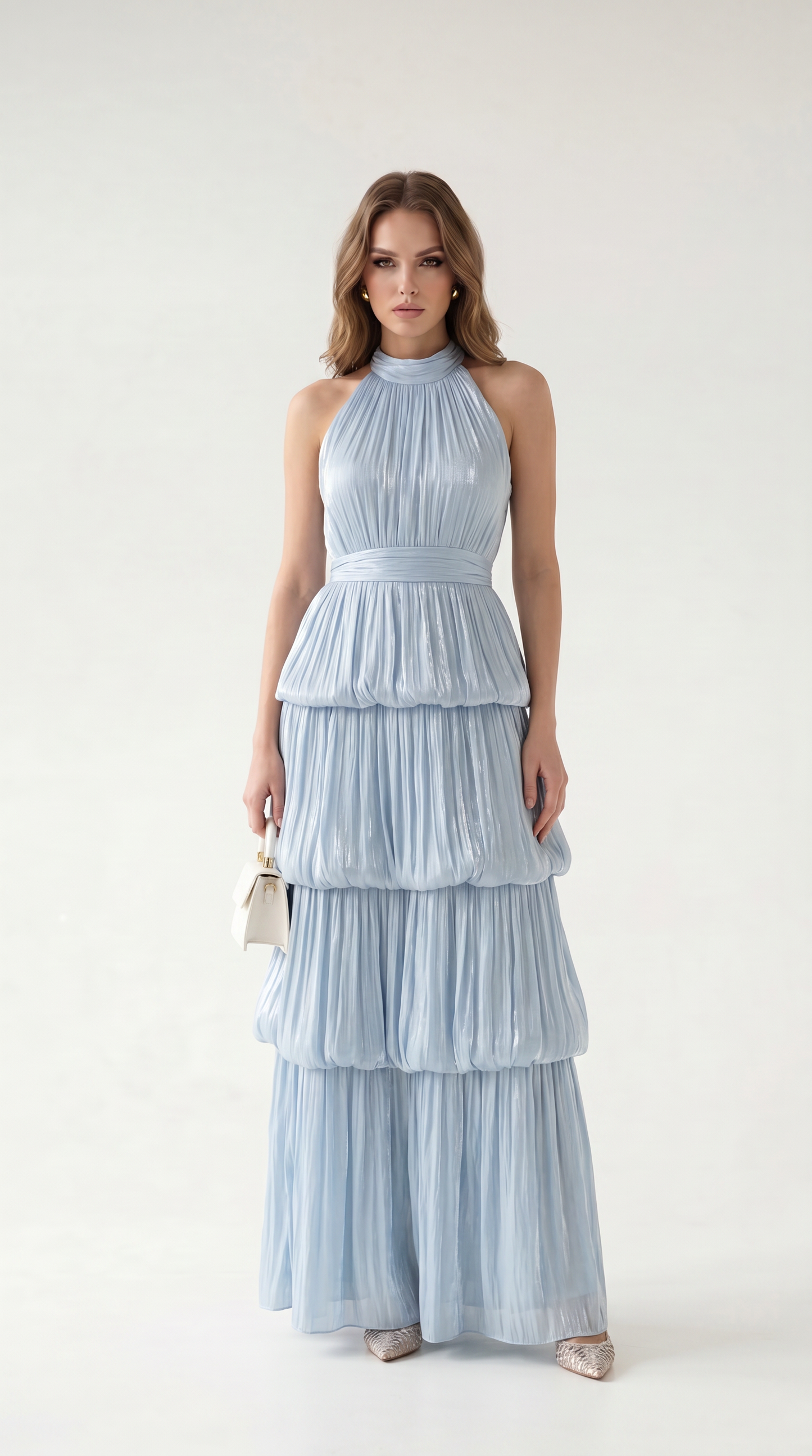 Celestine Halter Tiered Maxi Dress