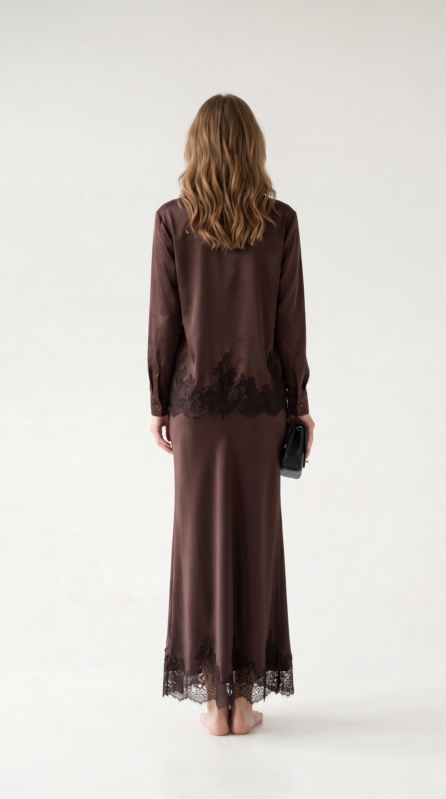 Vivienne Lace-Trim Shirt & Skirt Set