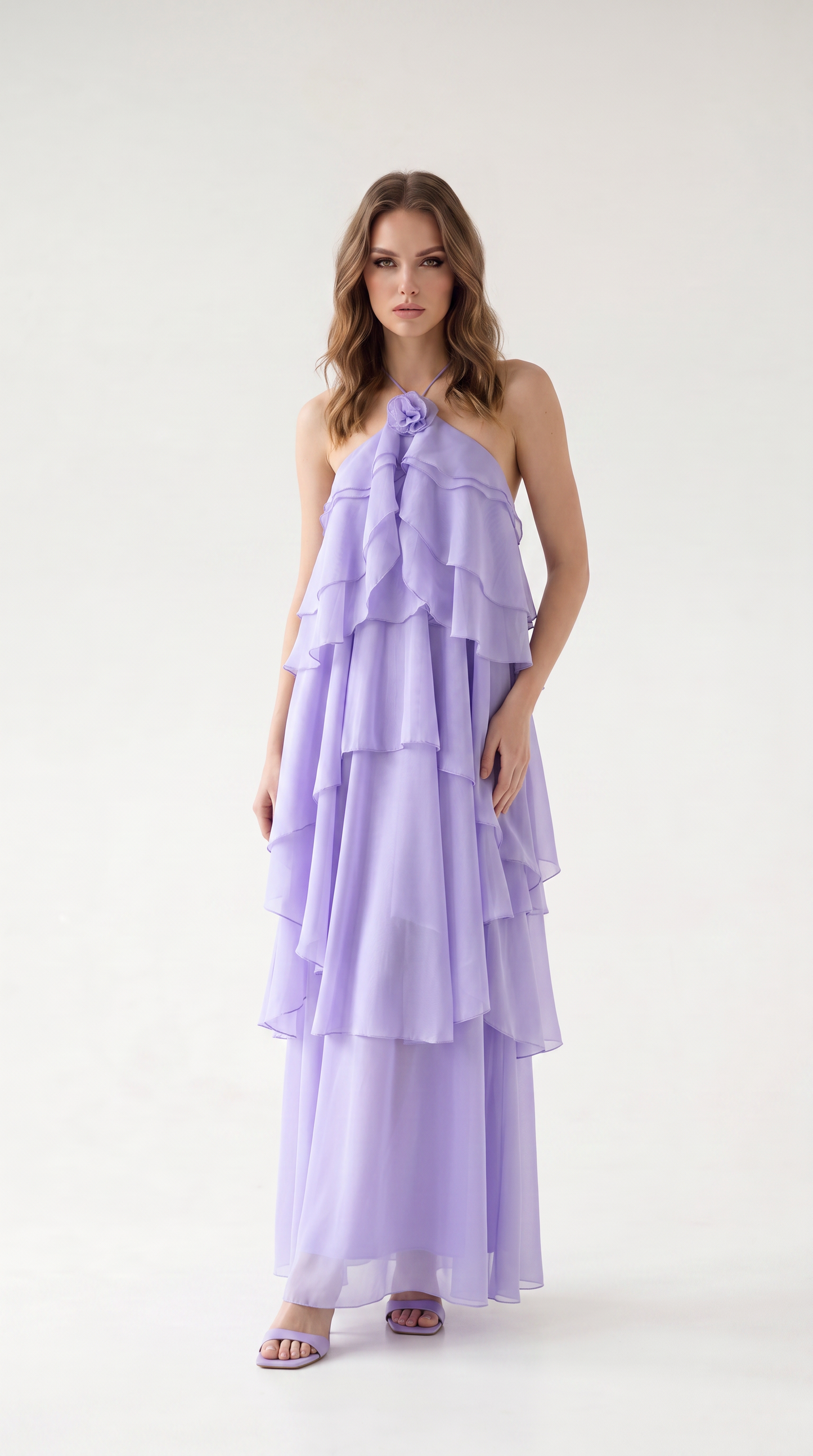 Sienna Backless Halter Maxi Dress