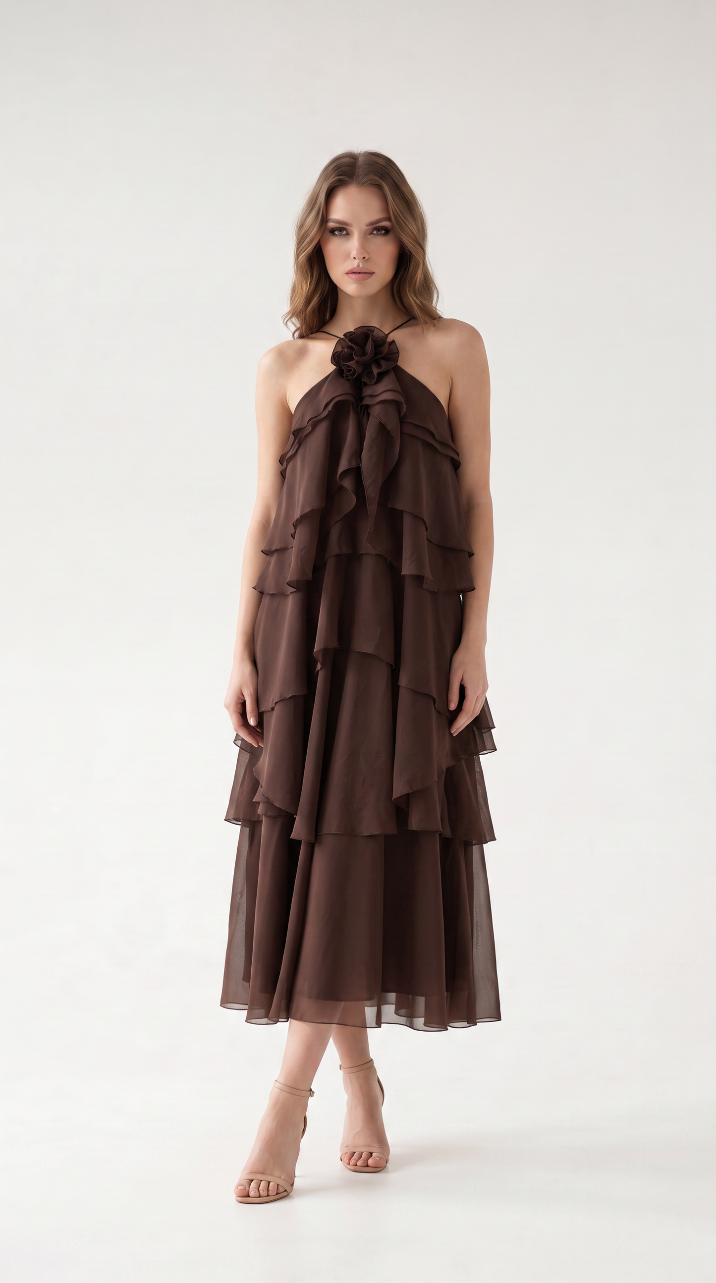 Sienna Backless Halter Maxi Dress