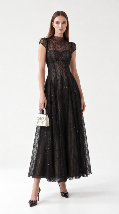 Roselle Lace Sequin Maxi Dress