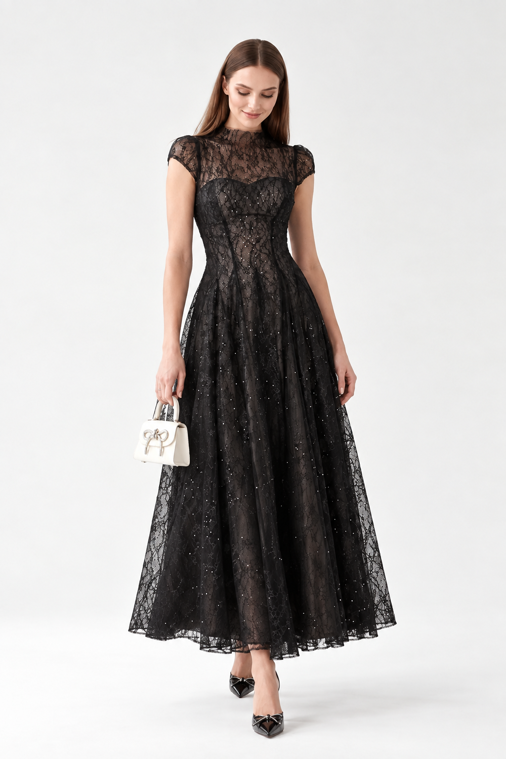 Roselle Lace Sequin Maxi Dress